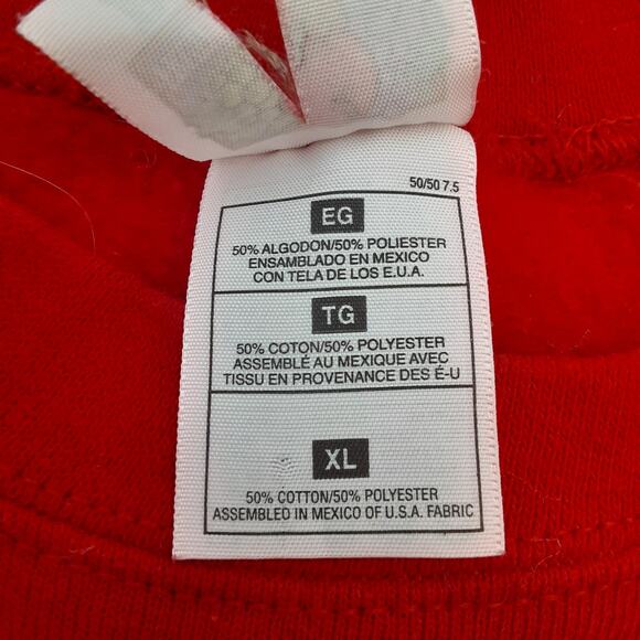 VTG Fruit Of The Loom Mens XL Plain Red Crewneck Sweatshirt Printable Blank - Picture 3 of 7